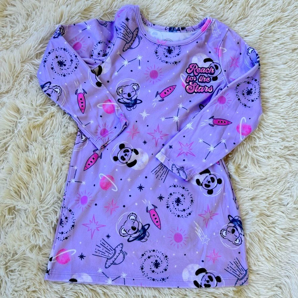 Girls Long Sleeve Fleece Sleep Gown size 4 NWT